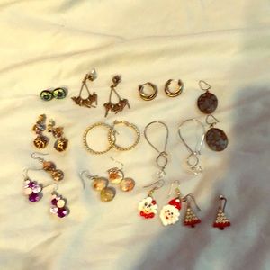 Earrings, dangling or hoops
